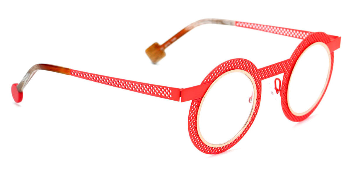 Sabine Be® Be Gipsy Hole SB Be Gipsy Hole 500 43 - Satin Neon Orange Perforated / Polished Rose Gold Eyeglasses