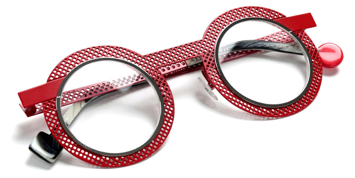 Sabine Be® Be Gipsy Hole SB Be Gipsy Hole 503 43 - Satin Red Perforated / Polished Palladium Eyeglasses