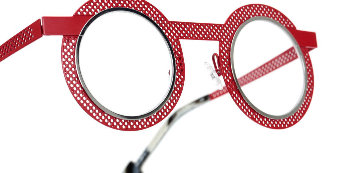 Sabine Be® Be Gipsy Hole SB Be Gipsy Hole 503 43 - Satin Red Perforated / Polished Palladium Eyeglasses