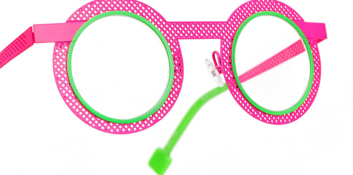 Sabine Be® Be Gipsy Hole SB Be Gipsy Hole 504 43 - Neon Pink Perforated Satin / Neon Green Satin Eyeglasses