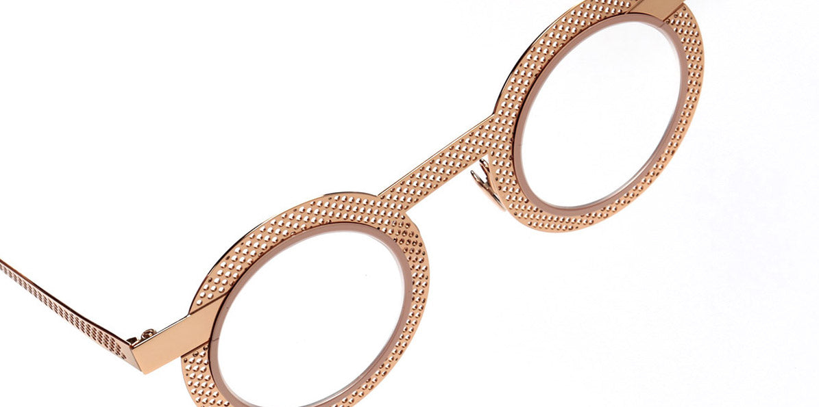 Sabine Be® Be Gipsy Hole SB Be Gipsy Hole 563 43 - Polished Rose Gold Perforated / Shiny Nude Eyeglasses