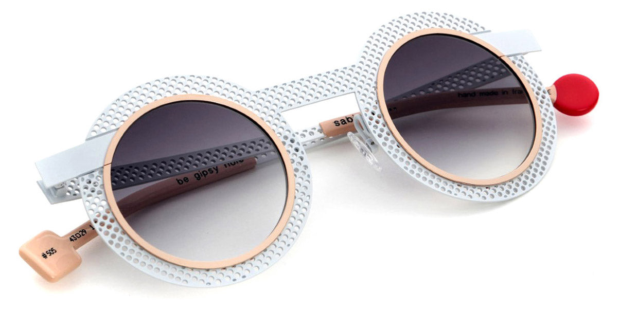 Sabine Be® Be Gipsy Hole Sun SB Be Gipsy Hole Sun 505 43 - Satin White Perforated / Polished Rose Gold Sunglasses