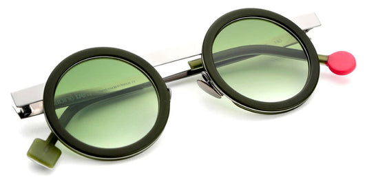 Sabine Be® Be Gipsy Sun SB Be Gipsy Sun 347 43 - Matt Translucent Light Green / Polished Ruthenium Sunglasses