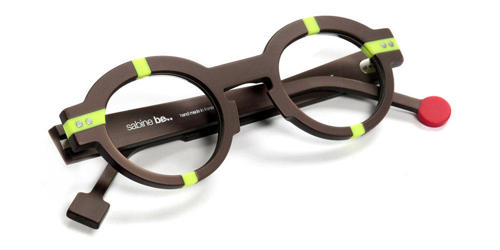 Sabine Be® Be Groom SB Be Groom 373 43 - Matte Glossy Brown / Matte Neon Yellow Eyeglasses