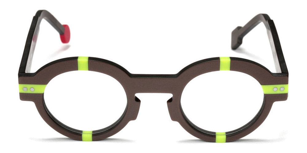 Sabine Be® Be Groom SB Be Groom 373 43 - Matte Glossy Brown / Matte Neon Yellow Eyeglasses