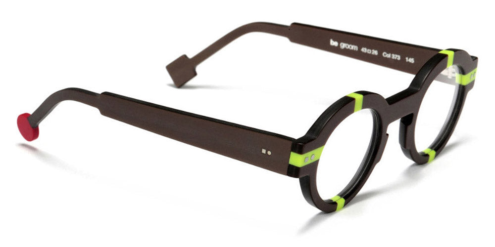 Sabine Be® Be Groom SB Be Groom 373 43 - Matte Glossy Brown / Matte Neon Yellow Eyeglasses