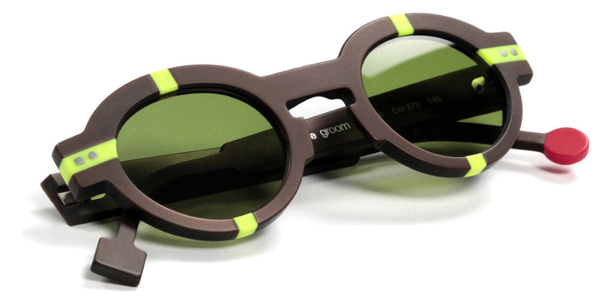 Sabine Be® Be Groom Sun SB Be Groom Sun 373 43 - Matt Glossy Brown / Matt Neon Yellow Sunglasses