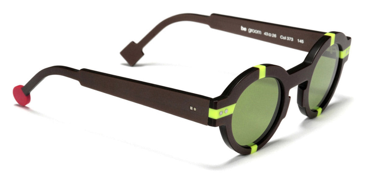 Sabine Be® Be Groom Sun SB Be Groom Sun 373 43 - Matt Glossy Brown / Matt Neon Yellow Sunglasses