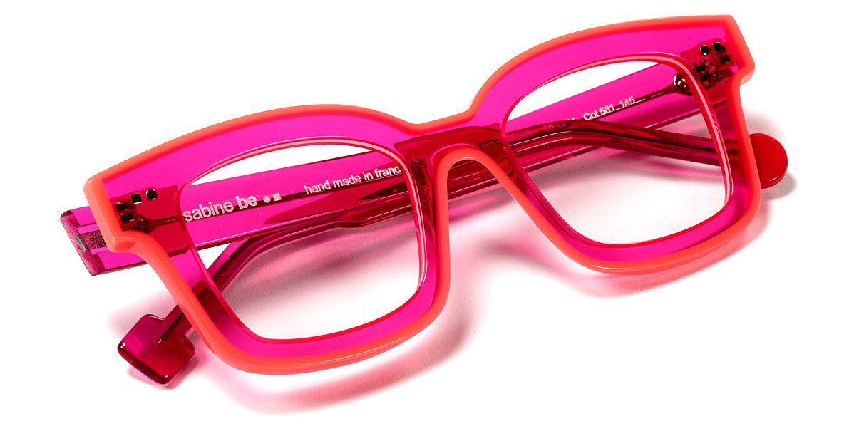 Sabine Be® Be Idol Line SB Be Idol Line 581 46 - Shiny Translucent Raspberry / Shiny Neon Miami Orange Eyeglasses