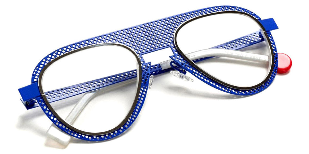 Sabine Be® Be Legend Hole SB Be Legend Hole 499 51 - Majorelle Blue Perforated Satin / Polished Palladium Eyeglasses