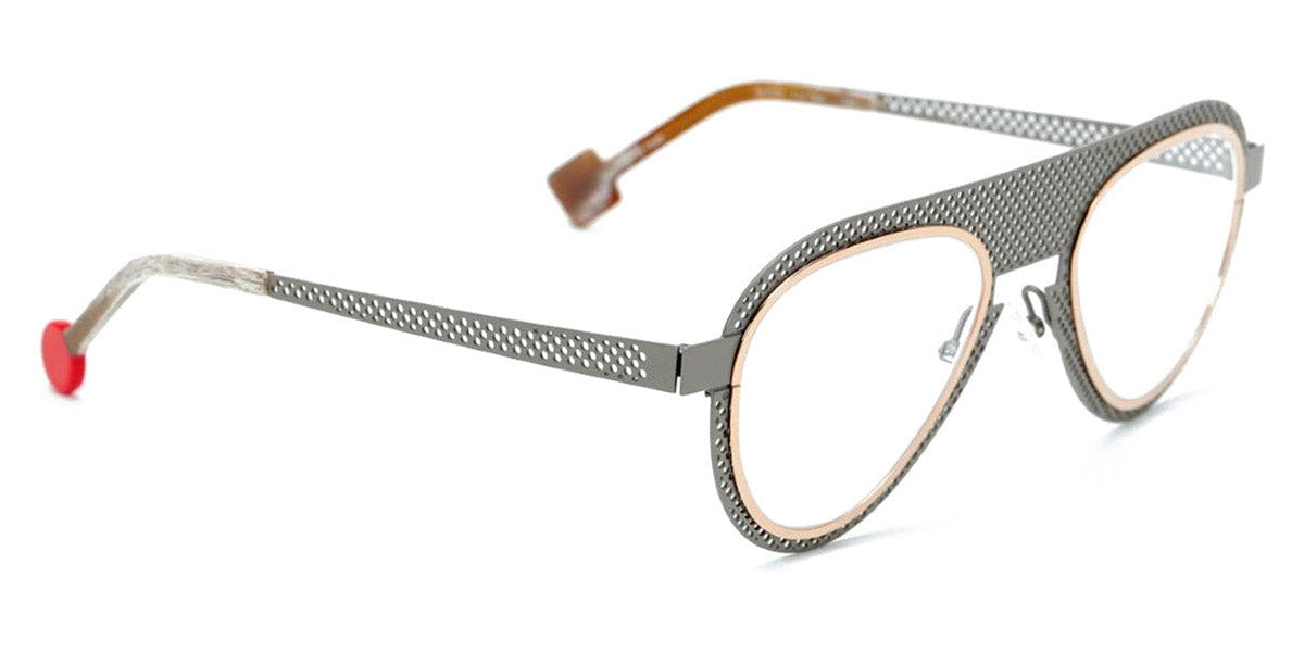 Sabine Be® Be Legend Hole SB Be Legend Hole 506 51 - Satin Taupe Gray Perforated / Polished Rose Gold Eyeglasses