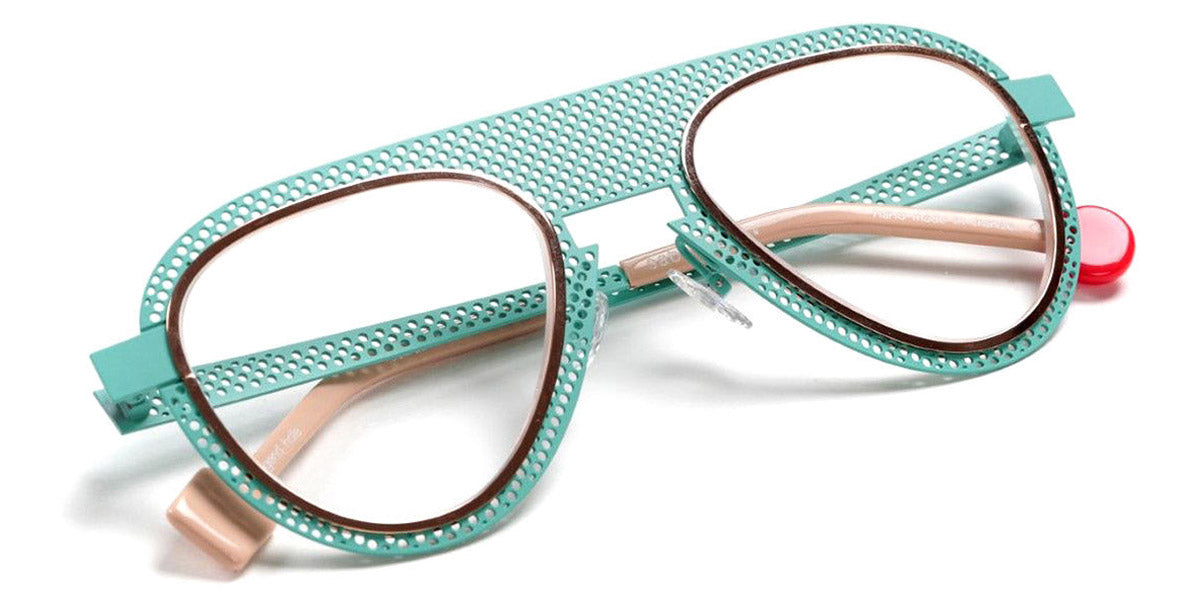 Sabine Be® Be Legend Hole SB Be Legend Hole 507 51 - Satin Turquoise Perforated / Polished Rose Gold Eyeglasses