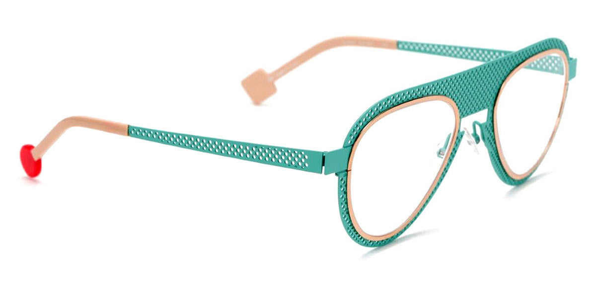 Sabine Be® Be Legend Hole SB Be Legend Hole 507 51 - Satin Turquoise Perforated / Polished Rose Gold Eyeglasses