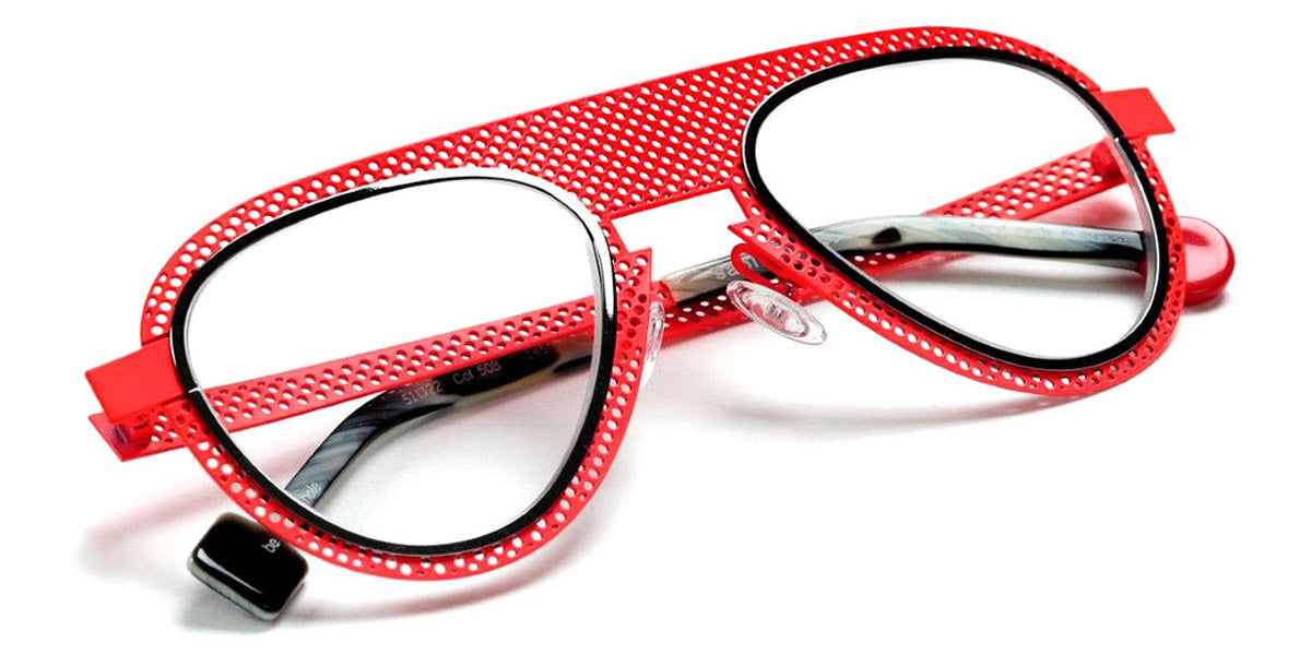 Sabine Be® Be Legend Hole SB Be Legend Hole 508 51 - Satin Neon Orange Perforated / Polished Ruthenium Eyeglasses