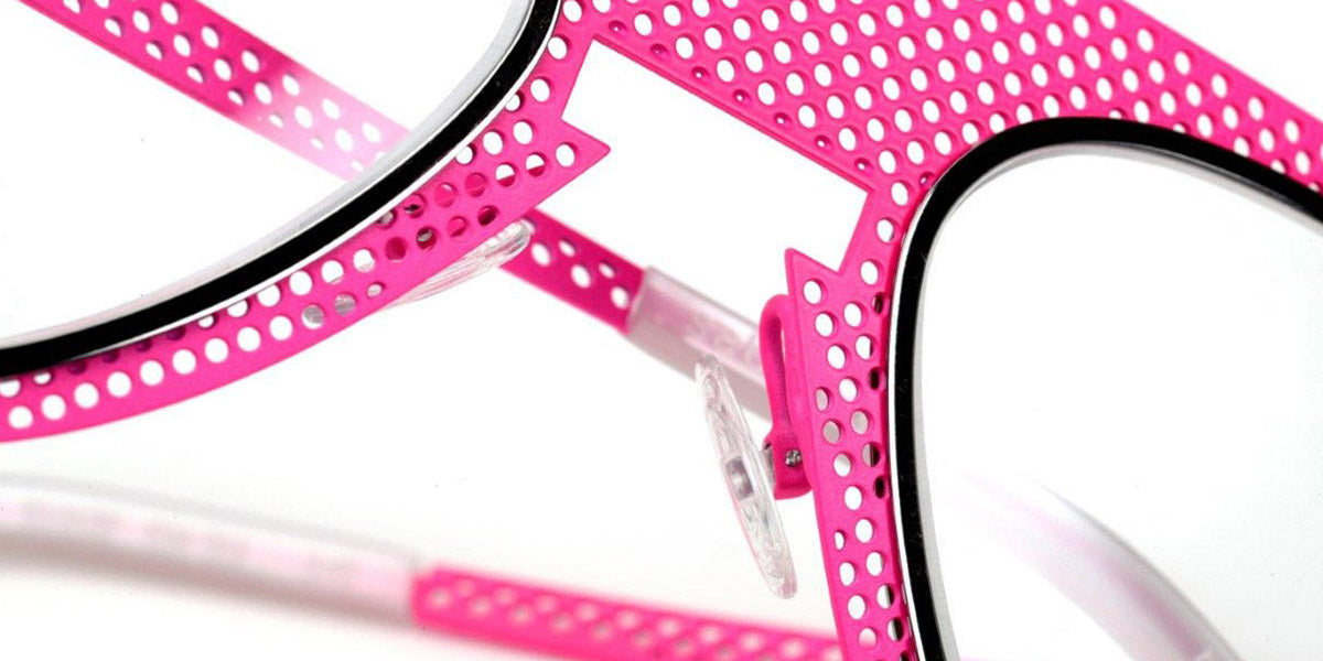 Sabine Be® Be Legend Hole SB Be Legend Hole 511 51 - Satin Neon Pink Perforated / Polished Ruthenium Eyeglasses