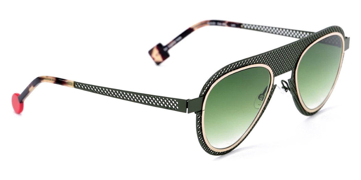 Sabine Be® Be Legend Hole Sun SB Be Legend Hole Sun 491 51 - Perforated Satin Khaki / Polished Yellow Gold Sunglasses