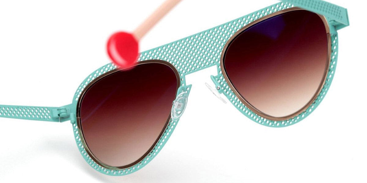 Sabine Be® Be Legend Hole Sun SB Be Legend Hole Sun 507 51 - Satin Turquoise Perforated / Polished Rose Gold Sunglasses