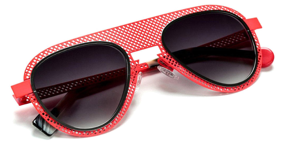 Sabine Be® Be Legend Hole Sun SB Be Legend Hole Sun 508 51 - Satin Neon Orange Perforated / Polished Ruthenium Sunglasses