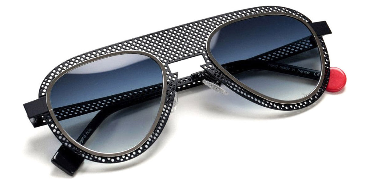 Sabine Be® Be Legend Hole Sun SB Be Legend Hole Sun 509 51 - Satin Midnight Blue Perforated / Polished Palladium Sunglasses