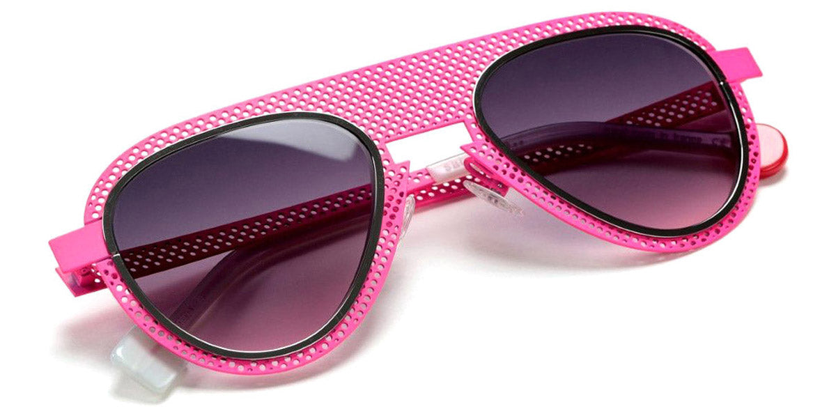 Sabine Be® Be Legend Hole Sun SB Be Legend Hole Sun 511 51 - Satin Neon Pink Perforated / Polished Ruthenium Sunglasses