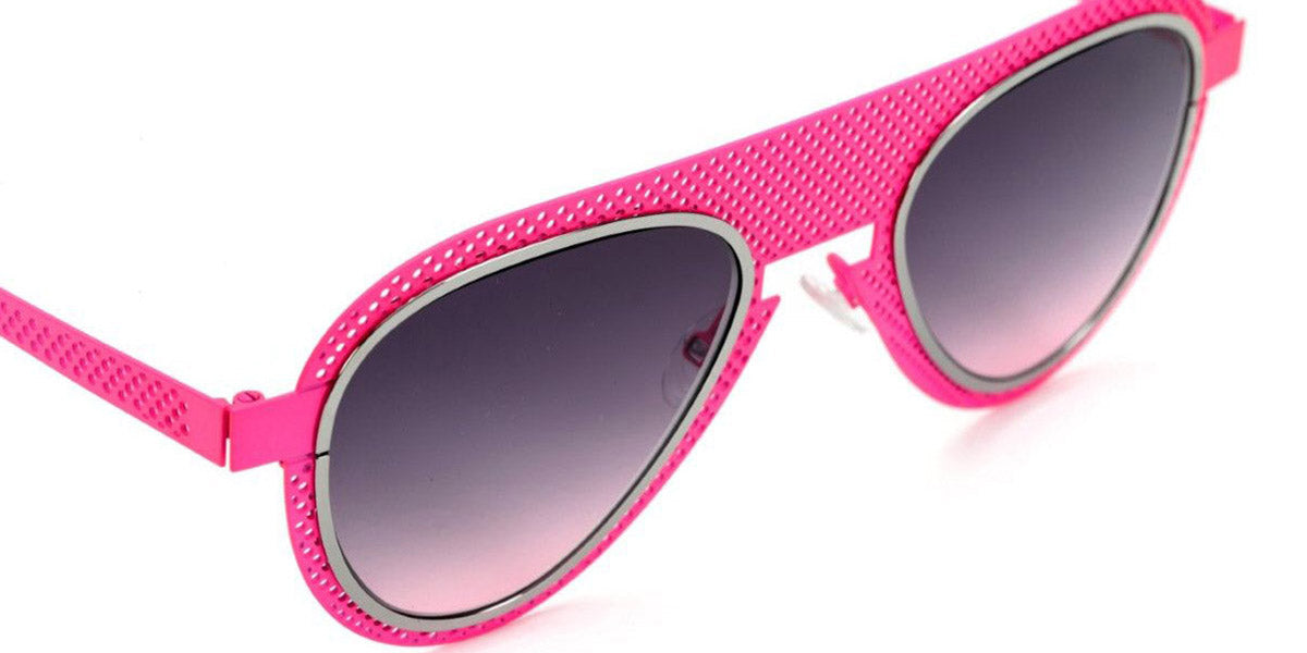 Sabine Be® Be Legend Hole Sun SB Be Legend Hole Sun 511 51 - Satin Neon Pink Perforated / Polished Ruthenium Sunglasses