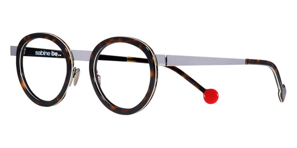 Sabine Be® Be Lucky SB Be Lucky 191 47 - Shiny Dark Tortoise / White / Shiny Dark Tortoise / Polished Ruthenium Eyeglasses