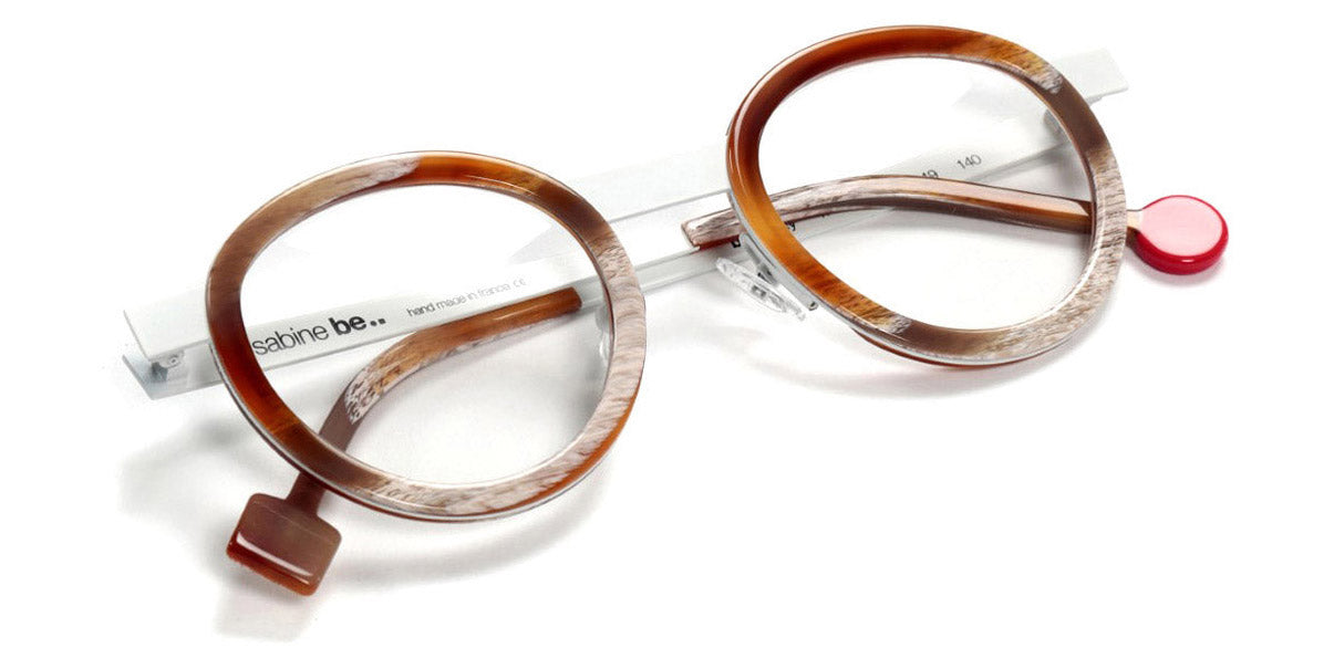 Sabine Be® Be Lucky SB Be Lucky 349 47 - Shiny Vintage Horn / Satin White Eyeglasses