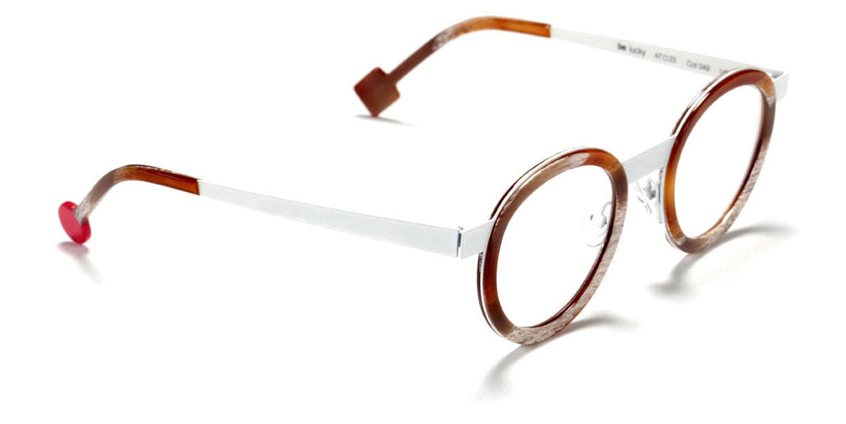 Sabine Be® Be Lucky SB Be Lucky 349 47 - Shiny Vintage Horn / Satin White Eyeglasses