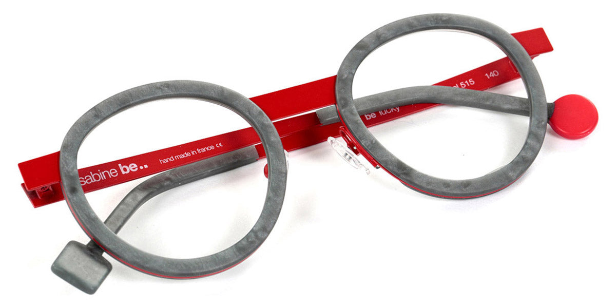 Sabine Be® Be Lucky SB Be Lucky 515 47 - Matt Marble Mouse Gray / Satin Red Eyeglasses