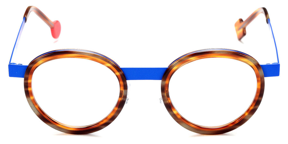 Sabine Be® Be Lucky SB Be Lucky 516 47 - Shiny Blond Veined Tortoise / Majorelle Blue Satin Eyeglasses