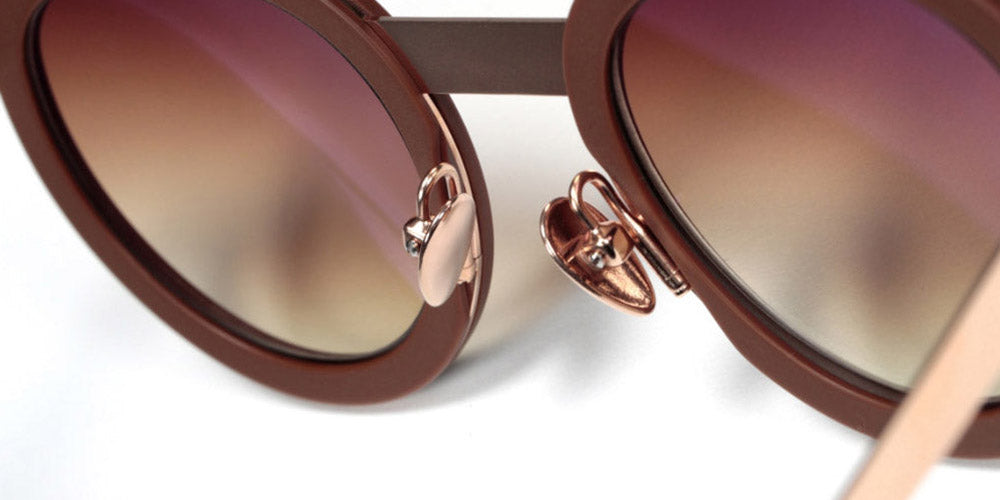 Sabine Be® Be Lucky Sun SB Be Lucky Sun 04 47 - Matte Brown / Polished Rose Gold Sunglasses