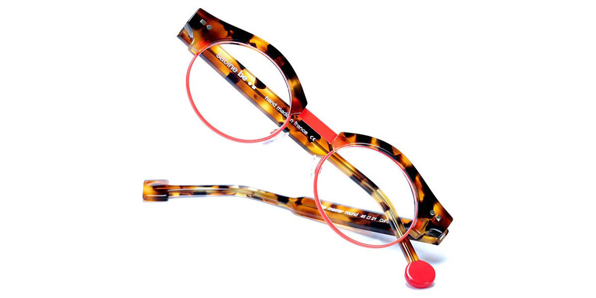 Sabine Be® Be Master Round SB Be Master Round 545 45 - Shiny Fawn Tortoise / Satin Neon Orange Satin Eyeglasses