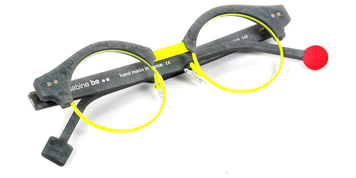 Sabine Be® Be Master Round SB Be Master Round 546 45 - Matte Marbled Mouse Gray / Satin Neon Yellow Eyeglasses