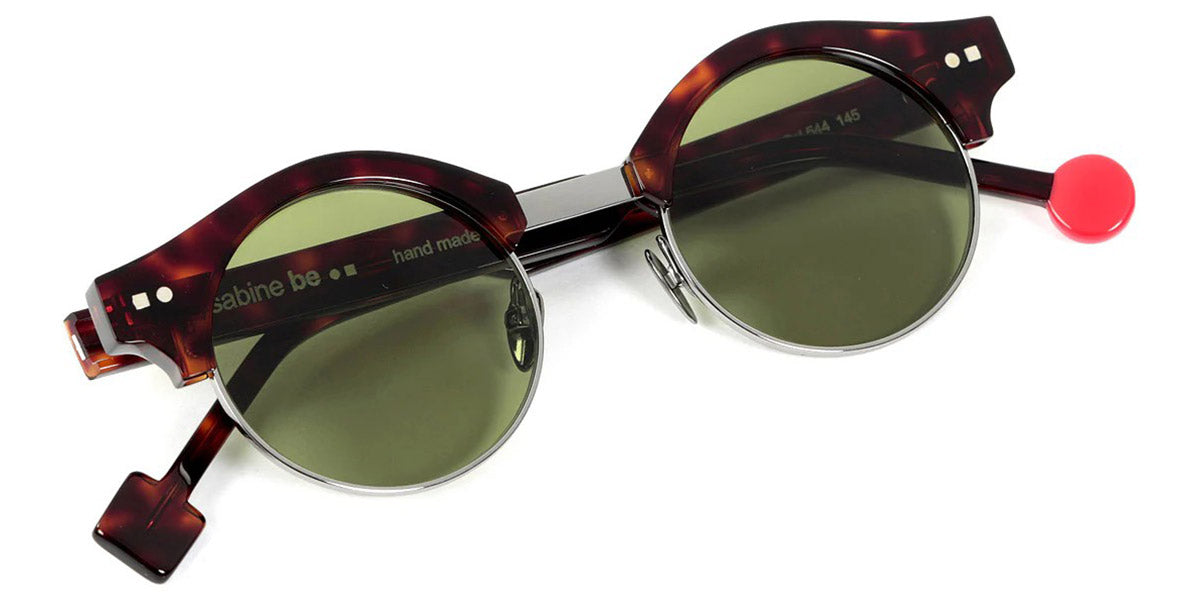 Sabine Be® Be Master Round Sun SB Be Master Round Sun 544 45 - Shiny Cherry Tortoiseshell / Polished Ruthenium Sunglasses