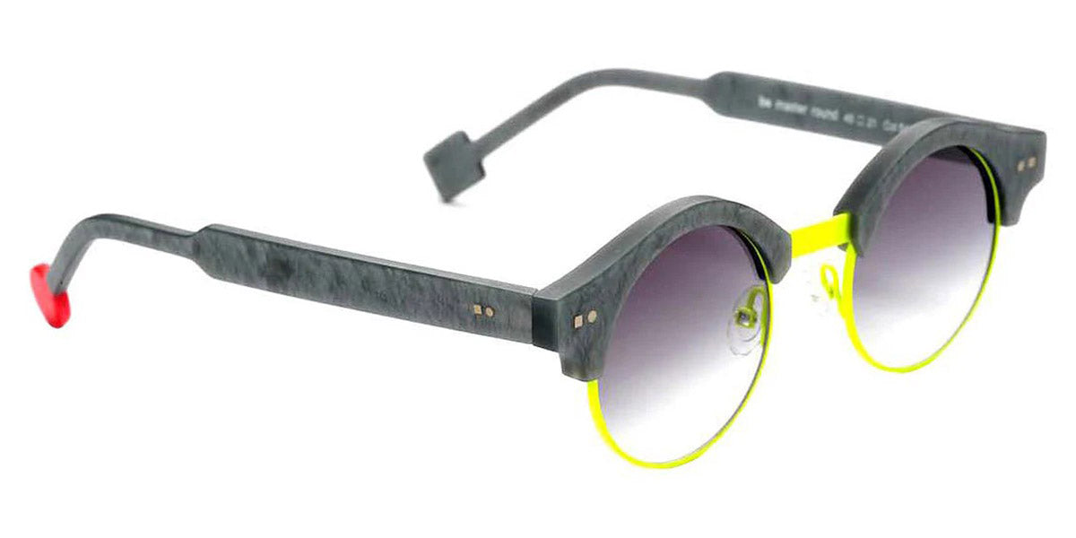 Sabine Be® Be Master Round Sun SB Be Master Round Sun 546 45 - Matte Marbled Mouse Gray / Satin Neon Yellow Sunglasses