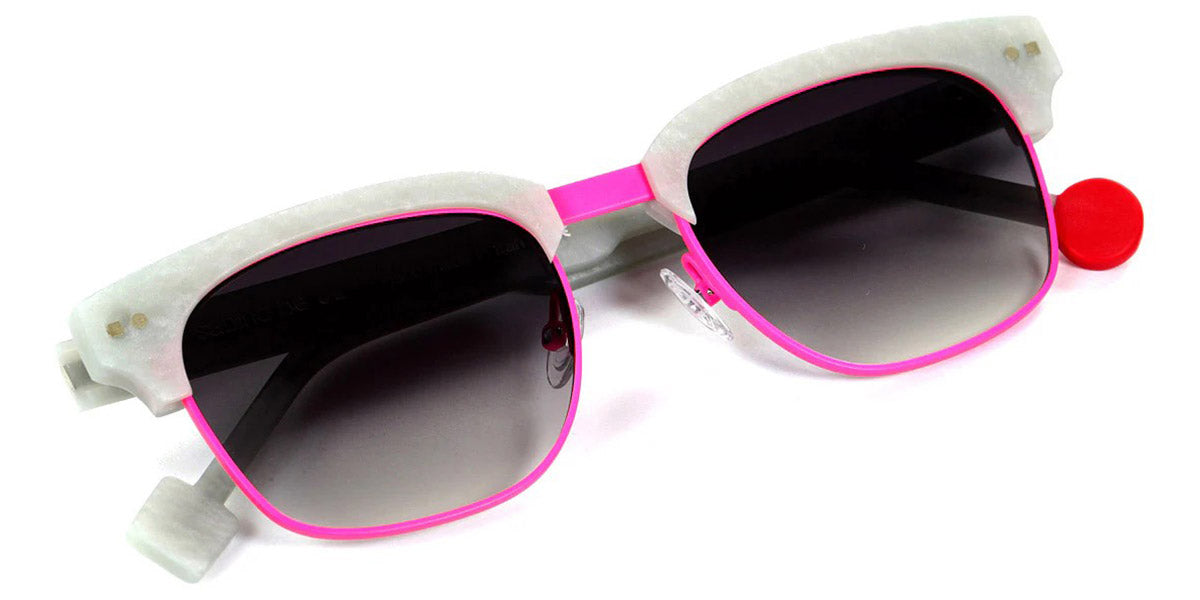 Sabine Be® Be Master Square Sun SB Be Master Square Sun 555 52 - Matte Marbled Silver Gray / Satin Neon Pink Sunglasses