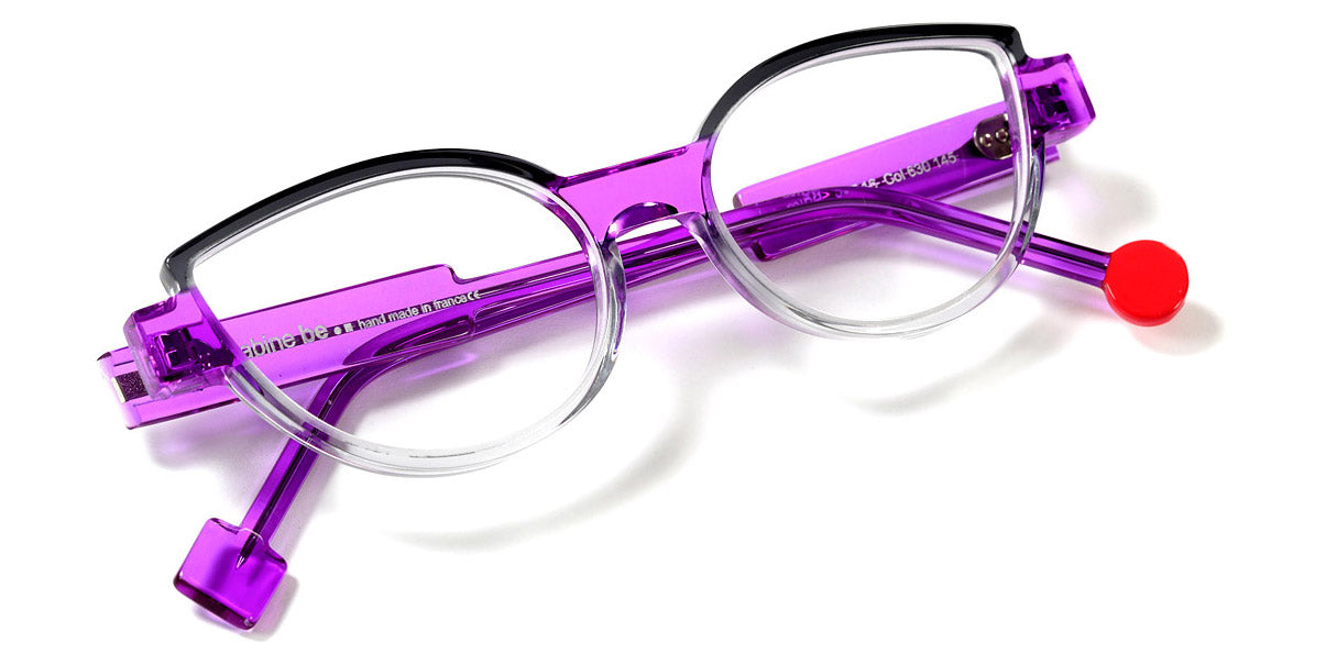 Sabine Be® Be Mine SB Be Mine 630 53 - Shiny Gray Gradient / Shiny Translucent Purple Eyeglasses