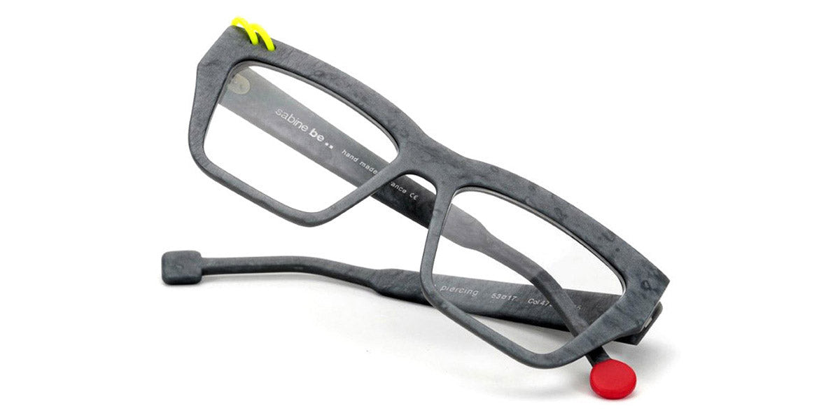 Sabine Be® Be Piercing SB Be Piercing 475 53 - Matte Marble Mouse Gray / Neon Yellow Eyeglasses