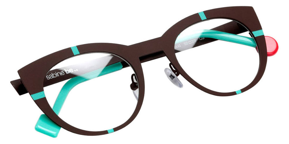 Sabine Be® Be Proud SB Be Proud 420 50 - Satin Dark Chocolate / Satin Turquoise Eyeglasses