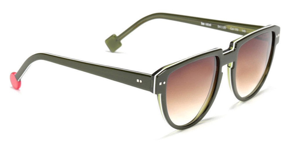 Sabine Be® Be Rebel Sun SB Be Rebel Sun 170 54 - Shiny Translucent Dark Green / White / Shiny Translucent Dark Green Sunglasses