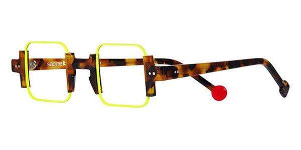 Sabine Be® Be Square SB Be Square 10 42 - Shiny Fawn Tortoise / Satin Neon Yellow Eyeglasses