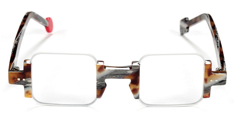 Sabine Be® Be Square SB Be Square 220 42 - Satin White / Shiny Vintage Tortoise Eyeglasses