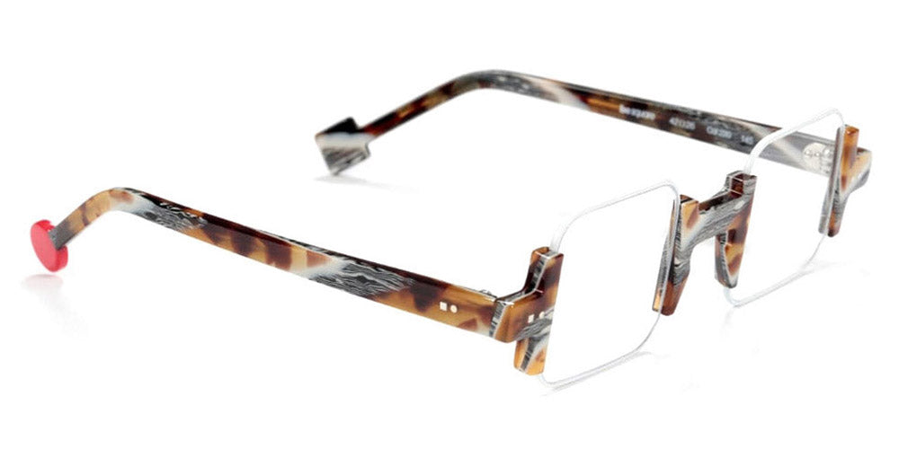Sabine Be® Be Square SB Be Square 220 42 - Satin White / Shiny Vintage Tortoise Eyeglasses