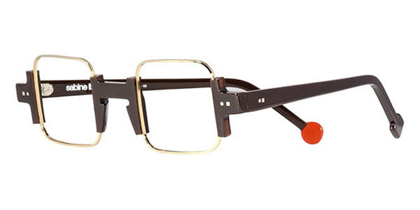 Sabine Be® Be Square SB Be Square 31 42 - Shiny Dark Choco / Polished Pale Gold Eyeglasses