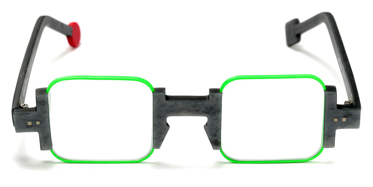 Sabine Be® Be Square SB Be Square 578 42 - Matt Marbled Mouse Gray / Neon Green Satin Eyeglasses