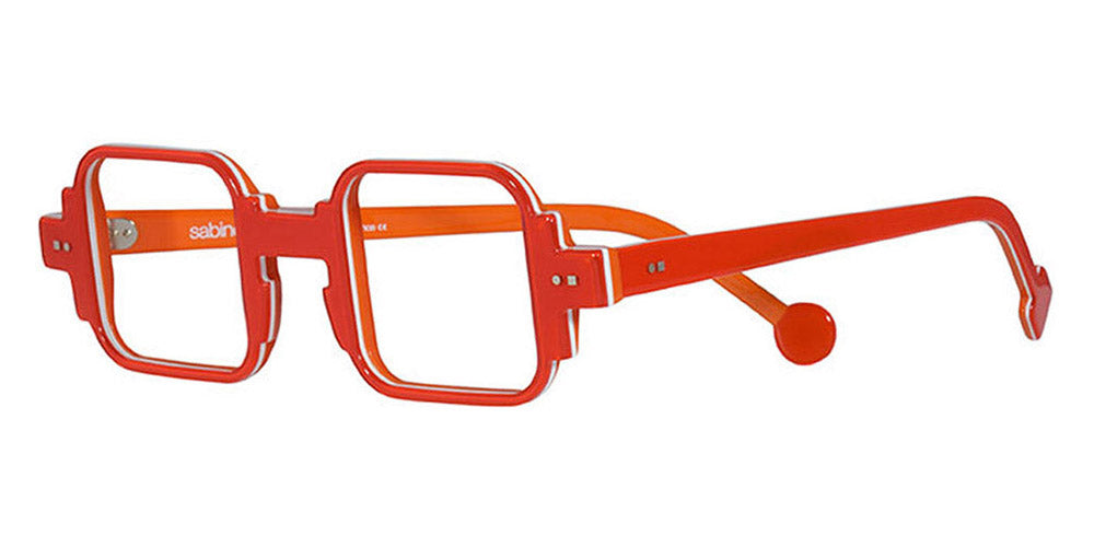 Sabine Be® Be Square Swell SB Be Square Swell 169 42 - Shiny Translucent Red / White / Shiny Orange Eyeglasses