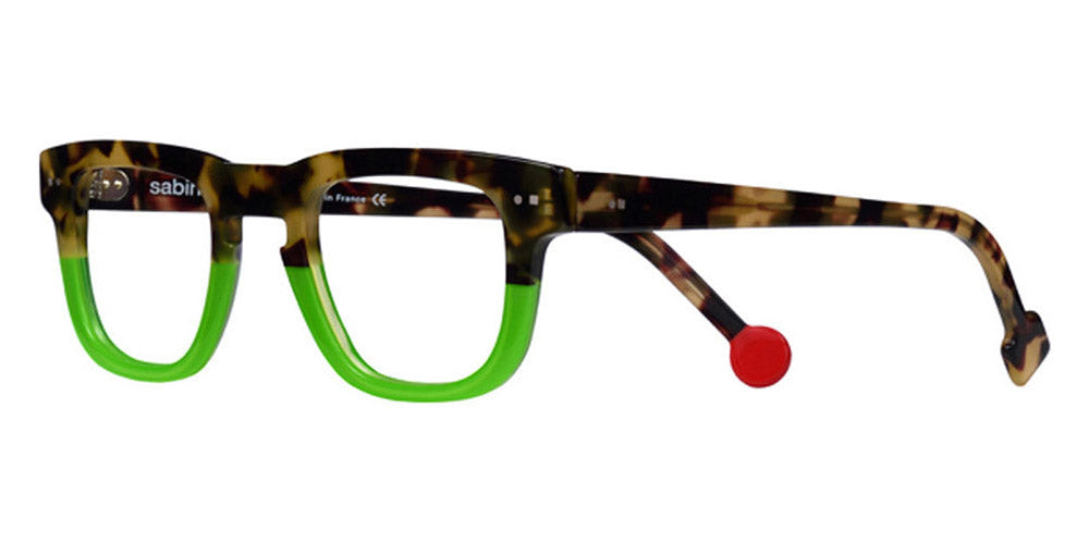 Sabine Be® Be Swag SB Be Swag 218 47 - Khaki Tortoise / Shiny Neon Green Eyeglasses