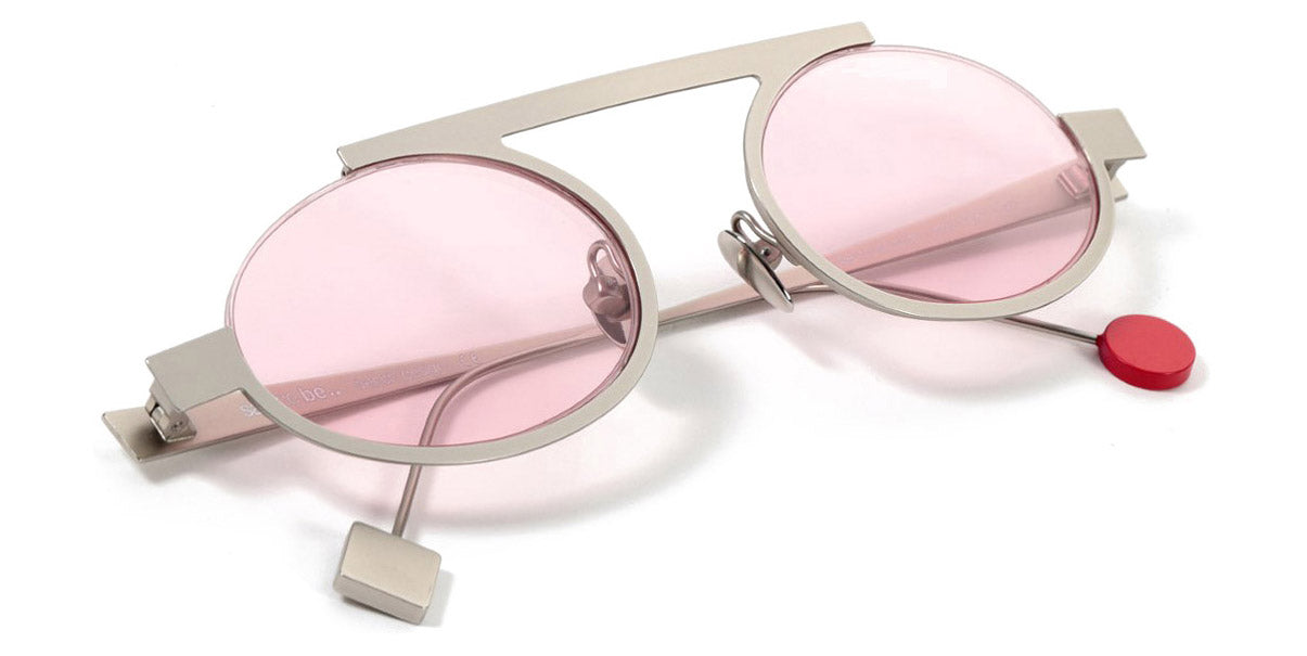 Sabine Be® Be Trust Slim Sun Summer SB Be Trust Slim Sun Summer 128ros 49 - Matte Palladium with pink lenses Sunglasses