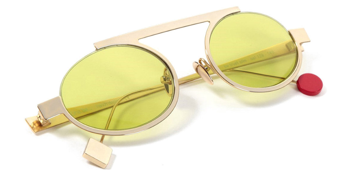 Sabine Be® Be Trust Slim Sun Summer SB Be Trust Slim Sun Summer 129ver 49 - Polished Pale Gold with green lenses Sunglasses