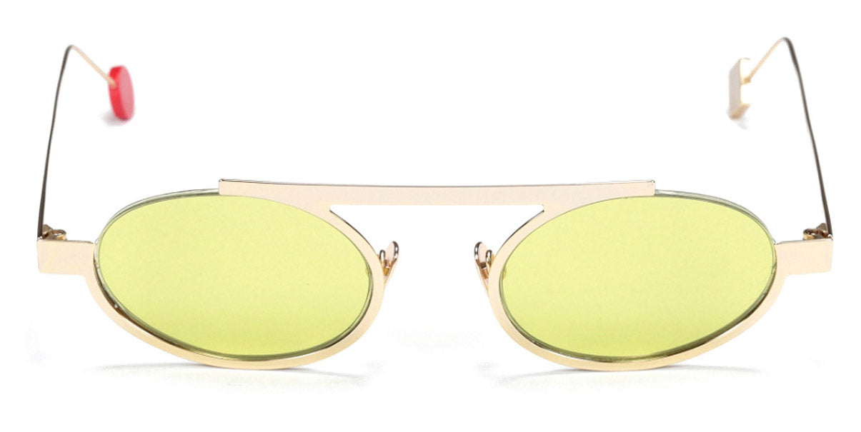 Sabine Be® Be Trust Slim Sun Summer SB Be Trust Slim Sun Summer 129ver 49 - Polished Pale Gold with green lenses Sunglasses